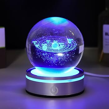 Amazon.co.jp: 太陽系 クリスタルボール 光るコースター付き LEDライト
