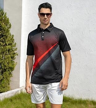 Amazon.com: uideazone Polo Shirts for Mens Dry Fit Short Sleeve 3D