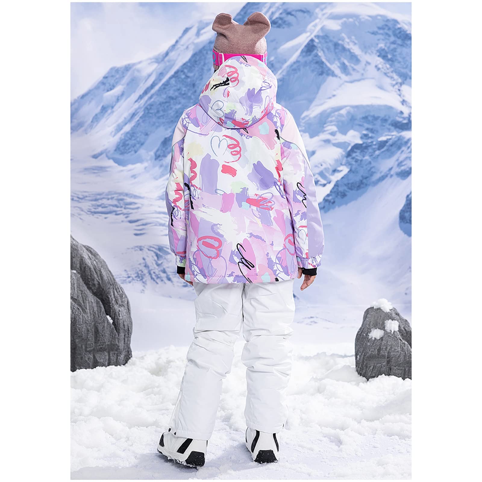 3964レディーススキーウエアジャケット紫Xピンク