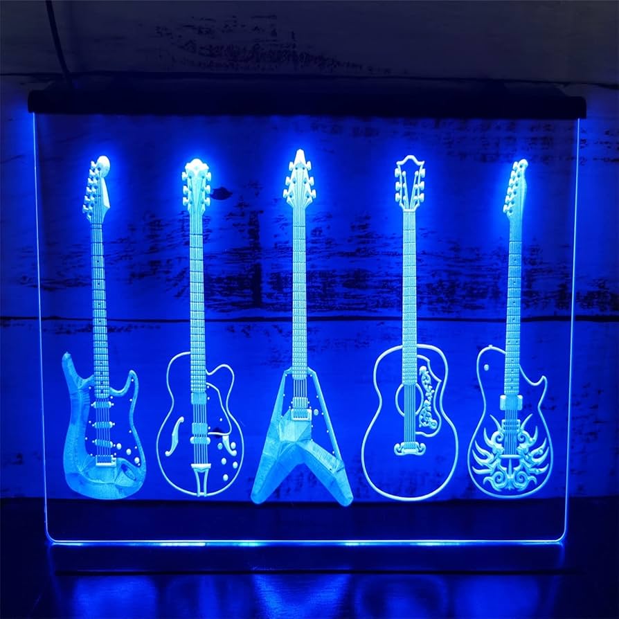 Amazon.co.jp: ギターネオンサイン 音楽ネオンライト バンドルーム LED