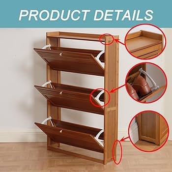 Amazon.com: latifolia Shoe Cabinet, Bamboo Shoe Storage Cabinet