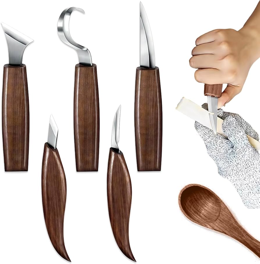 Amazon.co.jp: kasanidika 木彫りキット【5本組】カービングナイフ