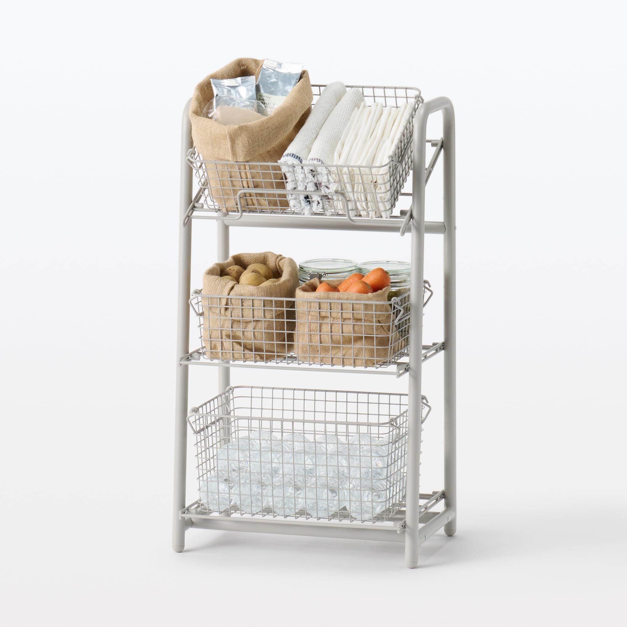 Amazon｜無印良品 スチールパイプ収納ラック用バスケットセット