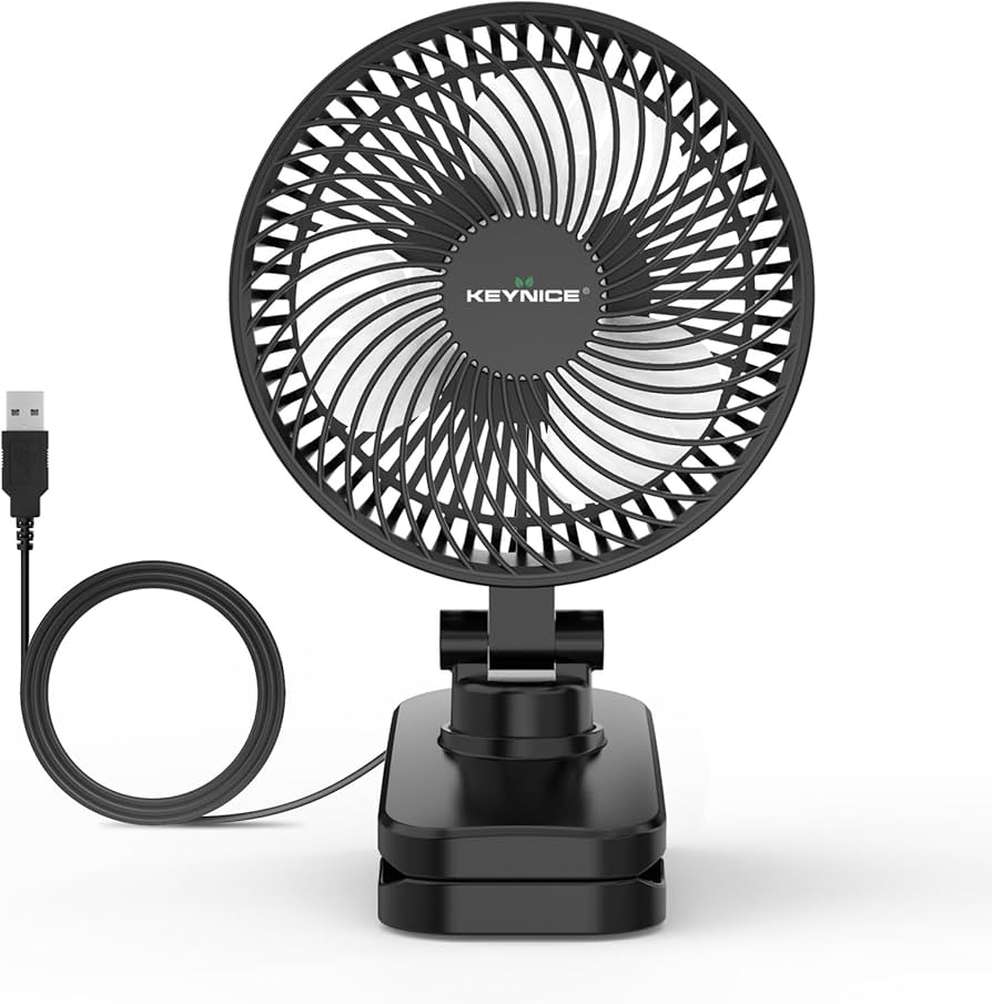 Amazon | Keynice 卓上扇風機 小型 クリップ 静音 usb給電 節電 dc