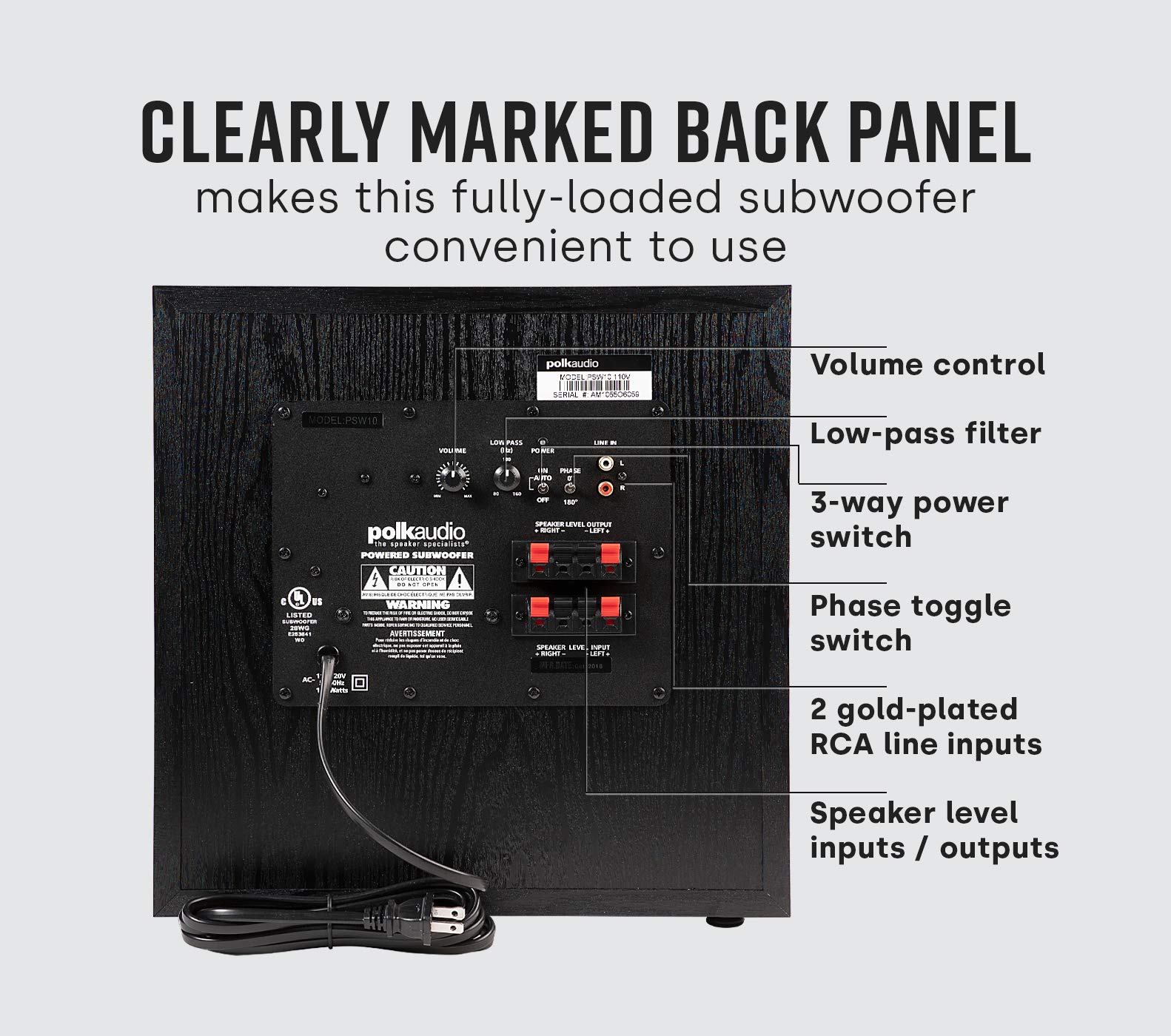 Amazon.co.jp: Polk Audio PSW10 10インチモニターシリーズ パワード