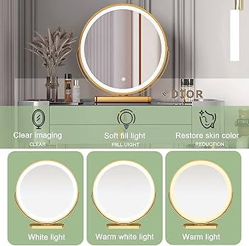 Amazon｜化粧台 LEDライトミラー付きドレッサー、モダンなドレッサー