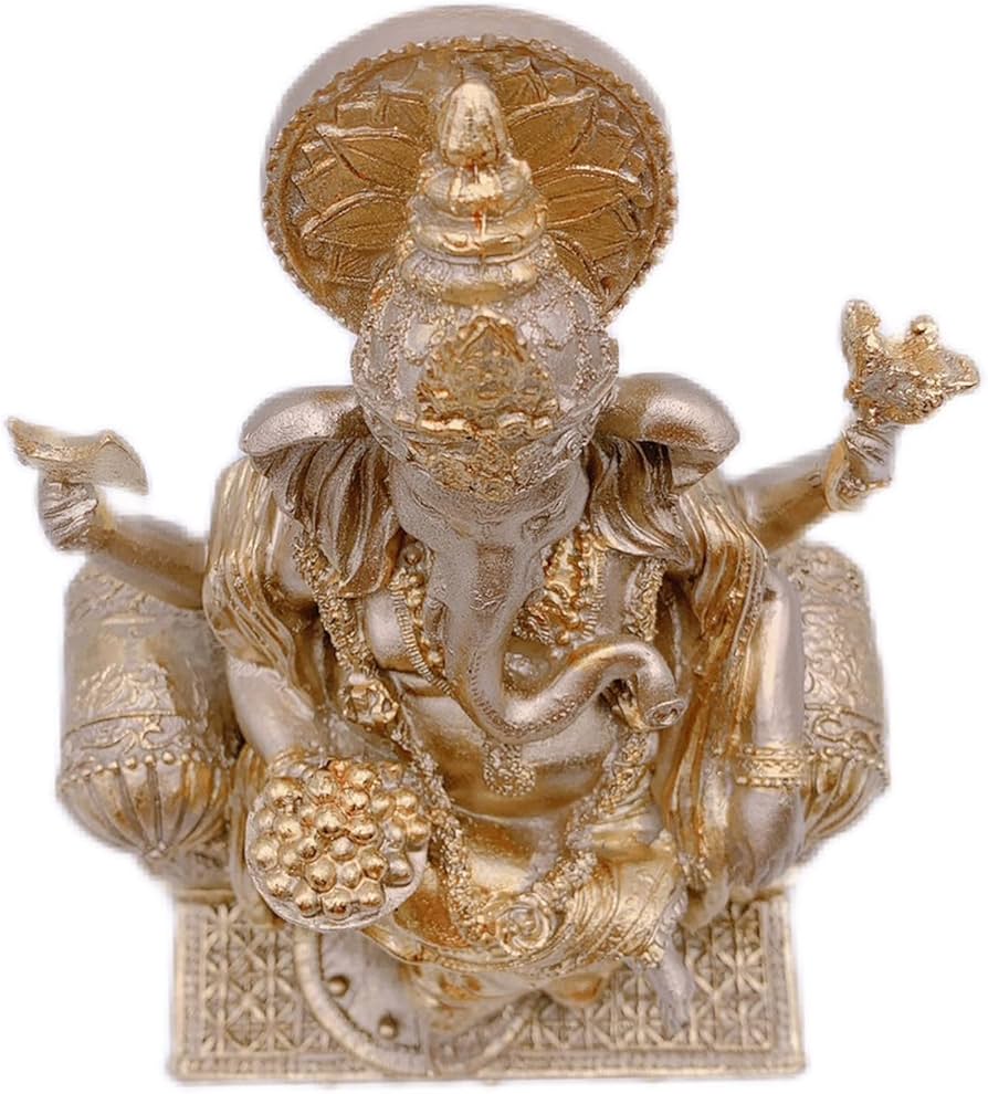 Amazon.co.jp: ガネーシャ 金色 置物 インドの神様 ゾウ アジアン雑貨