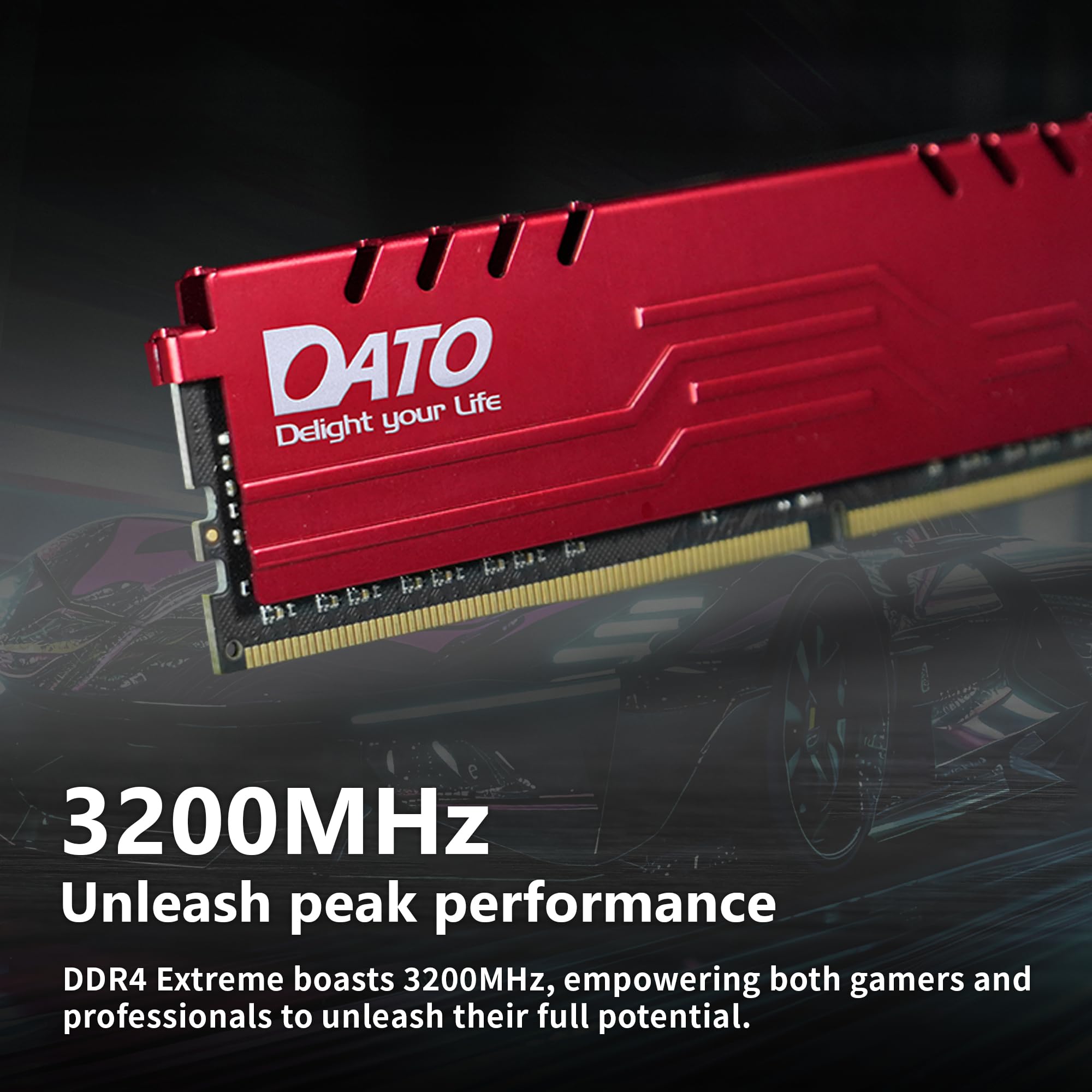 DATO 32GB RAM (16GBx2), DDR4 3200MHz with Heatsink, PC4-25600 CL16