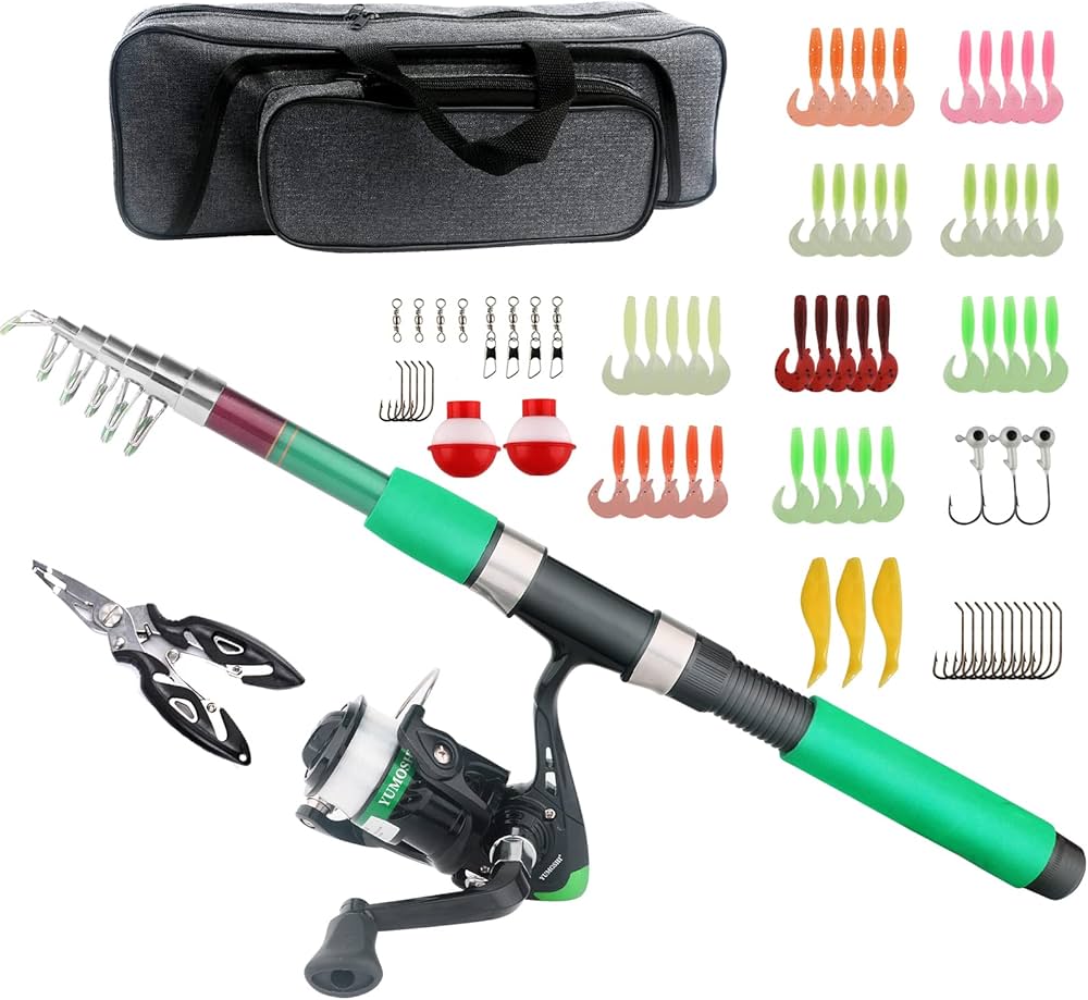 Amazon | POPHEKO 釣りセット 投げ竿 コンパクトロッド 釣り竿セット