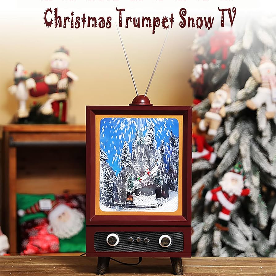 Amazon.co.jp: LEDスノードームテレビ、レトロテレビクリスマススノー