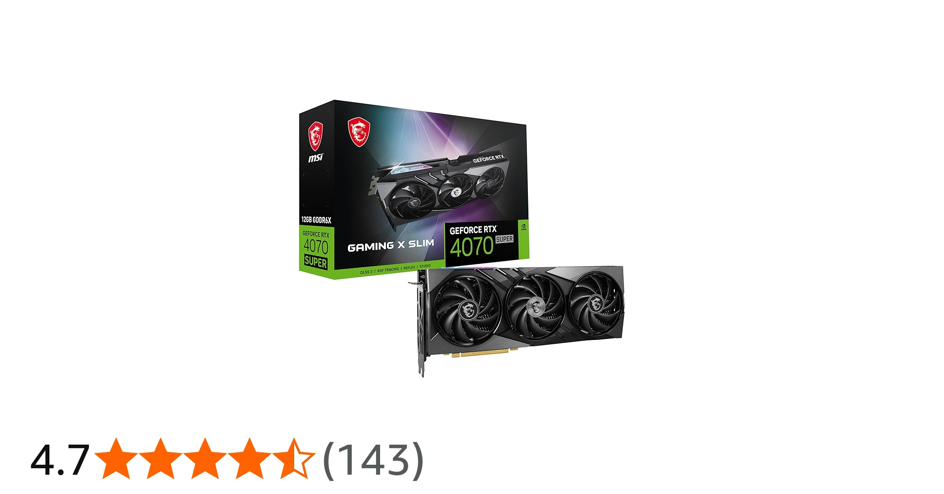 Amazon | MSI Gaming RTX 4070 Super 12G Gaming X Slim Graphics Card