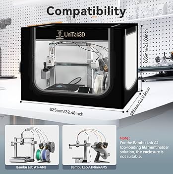 Amazon.co.jp: Bambu Lab A1コンボ用3Dプリンターエンクロージャ、大型