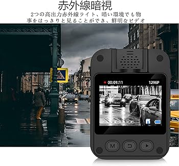 Amazon.co.jp: CAMMHD ボディカメラ D1-64G 1296P ワンキー録画 録音