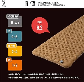 Amazon | DOD(ディーオーディー) シャダンダン エアマット 【R値6.2 冬