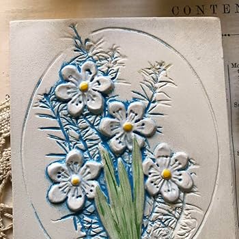 Amazon.co.jp: 白い花の小さな陶板 ／Jie Gantofta ジイガントフタ