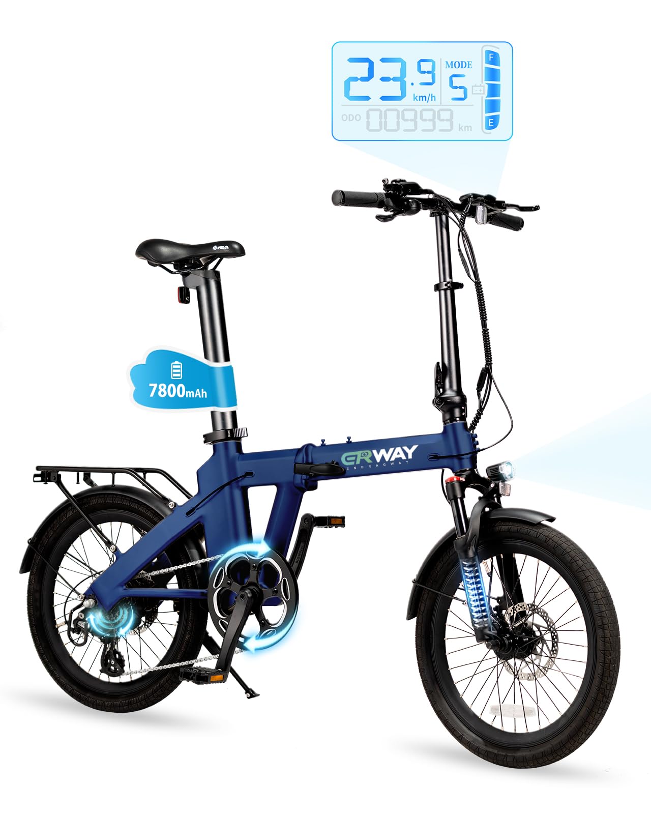 Amazon | ERWAY 電動自転車 電動アシスト自転車 折りたたみ 20インチ