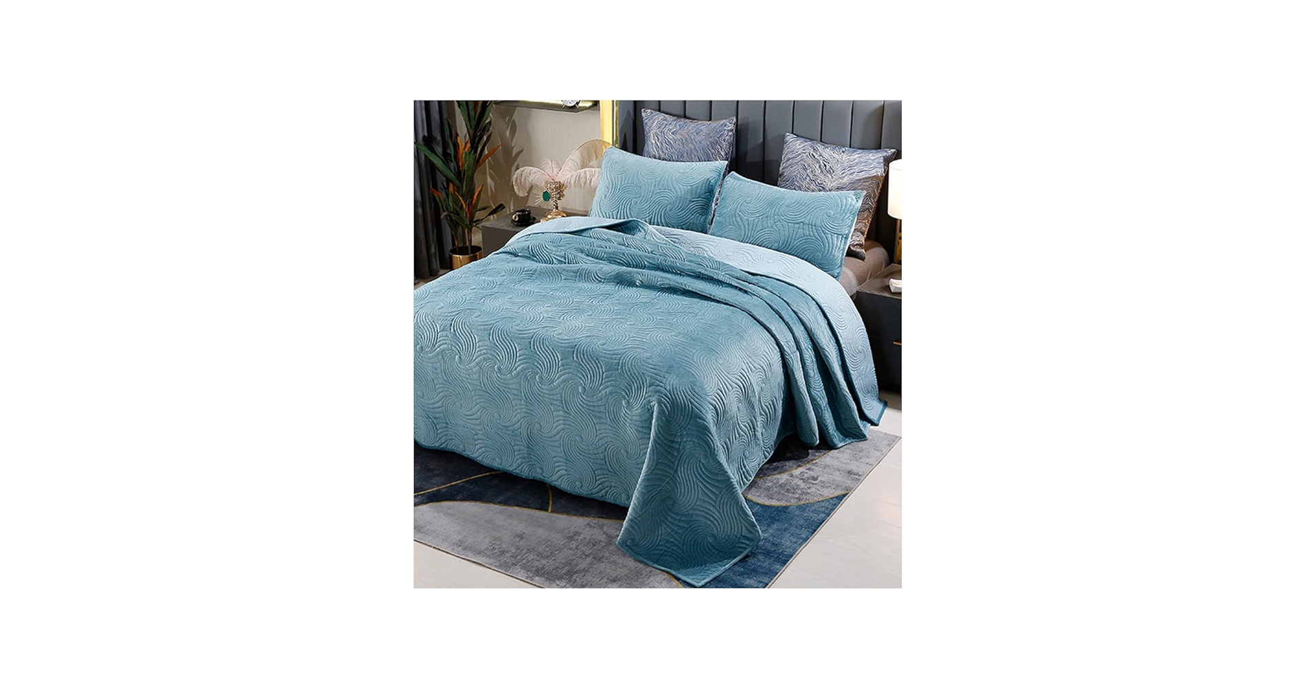 Amazon｜ベッドスプレッド ベッドカバー 3点セット シングル