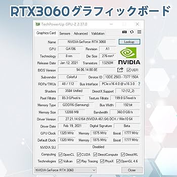 Amazon.co.jp: MOUGOL NVIDIA Geforce RTX3060 12Gビデオカード GDDR6