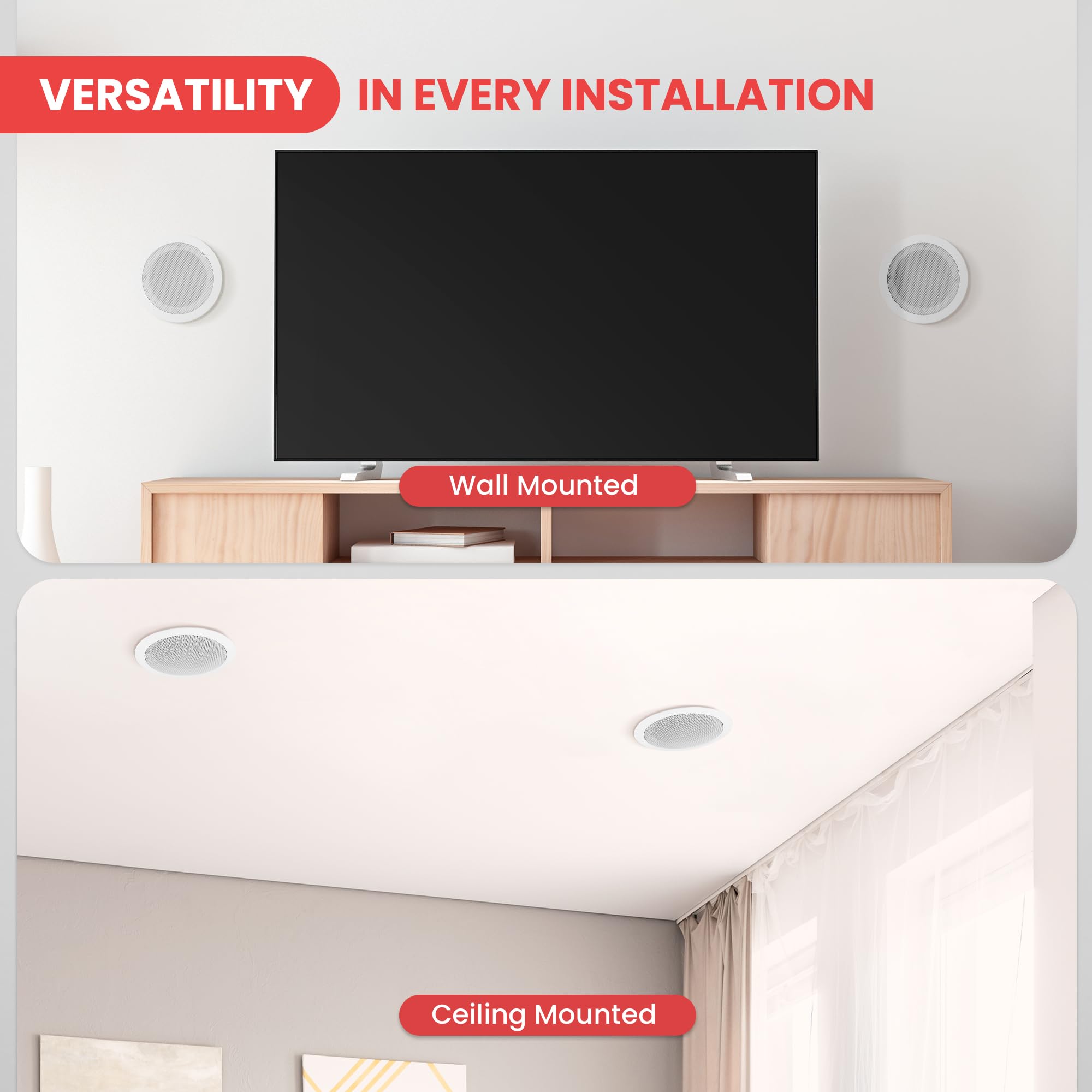 Amazon | 【Pyle 壁・天井埋込式 2WAYマウントスピーカー 20cm (2個