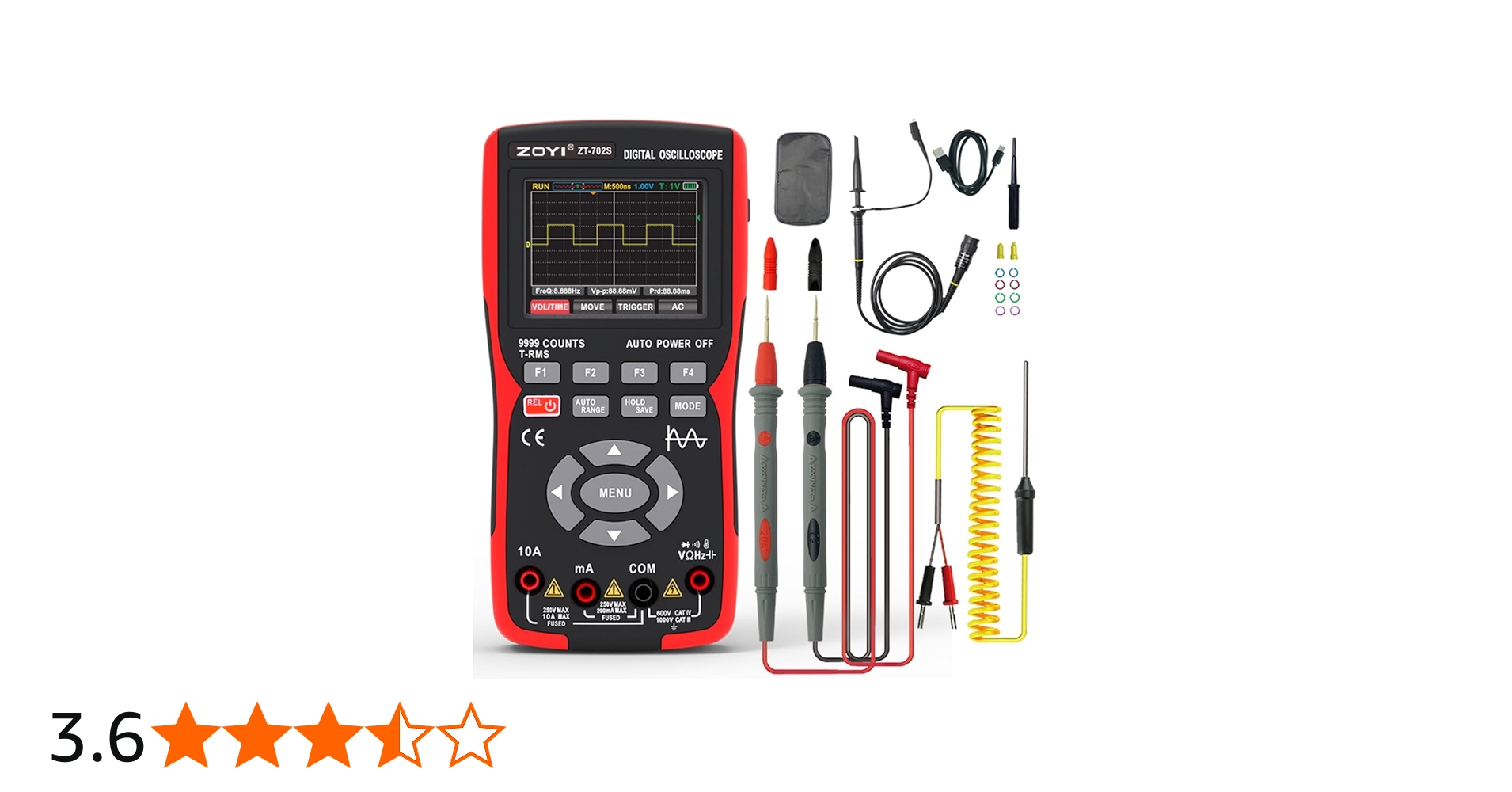 ZOYI ZT-702S 2 in 1 Handheld Digital Oscilloscope, Single Channel