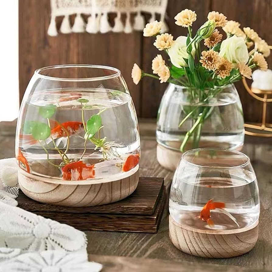 Amazon.co.jp: 花瓶 透明 ガラス 下木製 北欧 花束 ドライフラワー