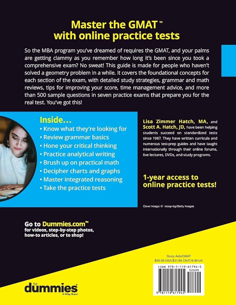 GMAT For Dummies 2020: Book + 7 Practice Tests Online + Flashcards