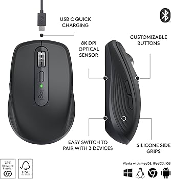 Amazon.com: Logitech MX Anywhere 3S Compact Wireless Mouse, Fast
