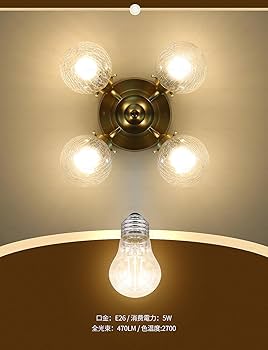 Amazon.co.jp : シャンデリア 4灯 LEDシーリングライト ガラス