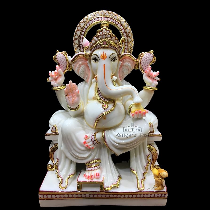 Amazon.co.jp: ガネーシャ・ムルティ像 ラージ 18インチ ホワイト