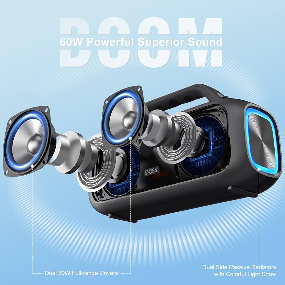 Amazon | DOSS Extreme Boom S Bluetoothスピーカー 光る ポータブル