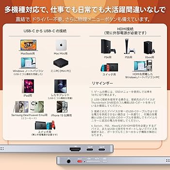 Amazon.co.jp: Intehill モバイルモニター 4K+ 13.4 インチ