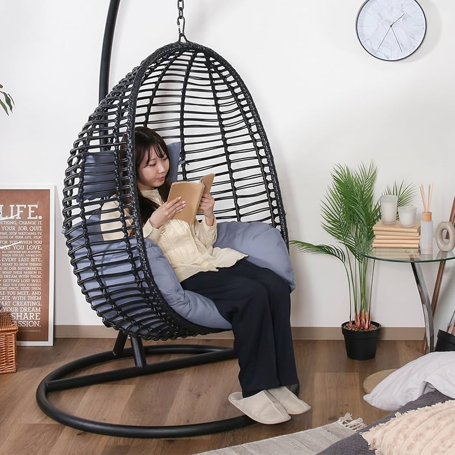 Amazon｜不二貿易 ハンギングチェア ゆりかご椅子 幅105×奥行125×高さ