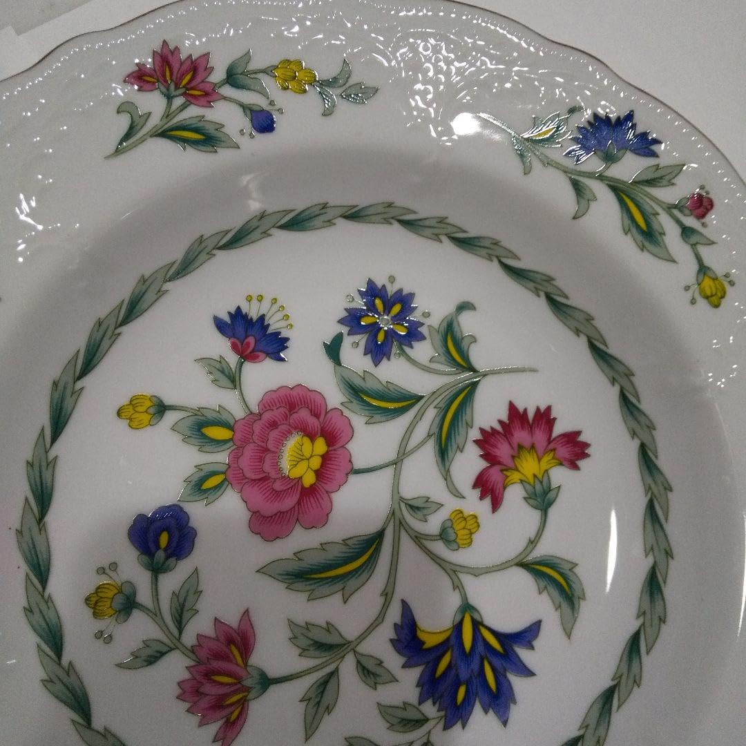 Amazon.co.jp: 桃山陶器 昭和レトロディナー皿 花柄金縁 4枚セット