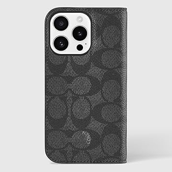 Amazon.com: Coach Signature Canvas Wallet Folio iPhone 16 Pro Case