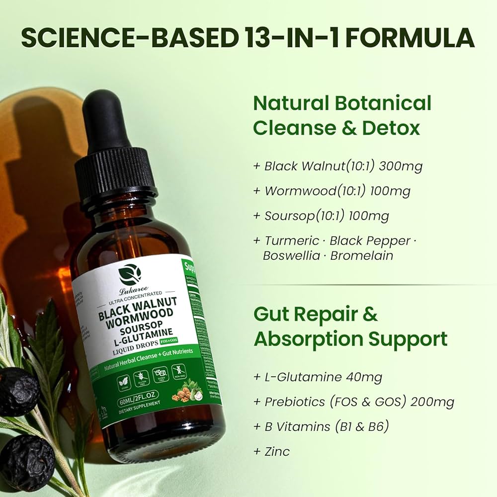 Amazon.com: Lukaree (2 Pack) Wormwood Black Walnut Soursop Cleanse