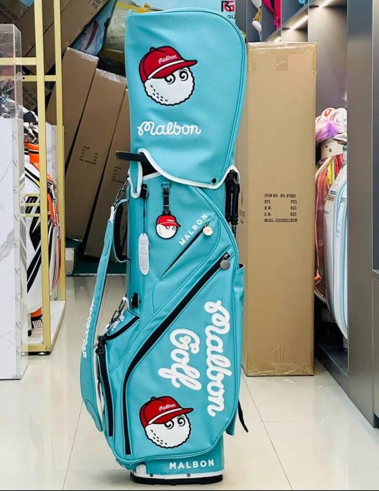 Amazon | マルボンゴルフ キャディバッグ ゴルフ バッグ 水色 | ノー