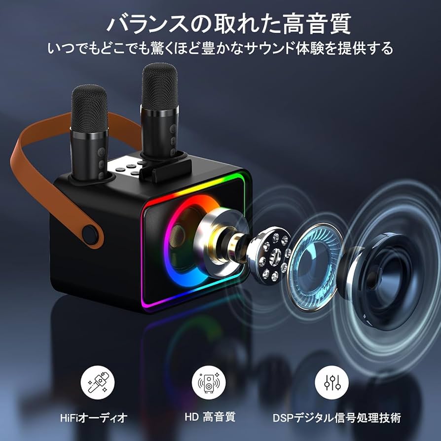 Amazon | スピーカーセット カラオケ マイク 2本 Bluetooth5.3