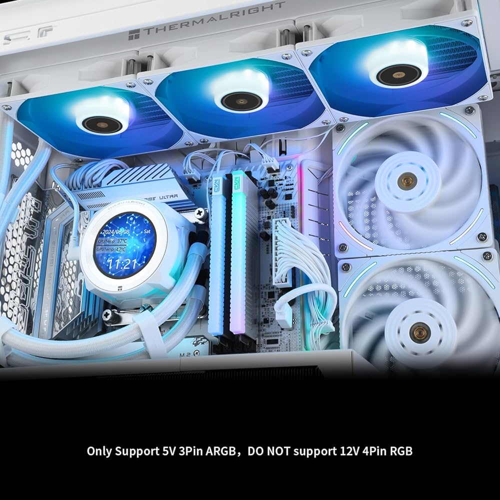 Amazon.co.jp: Thermalright CORE Vision 360 ホワイト ARGB CPU AIO