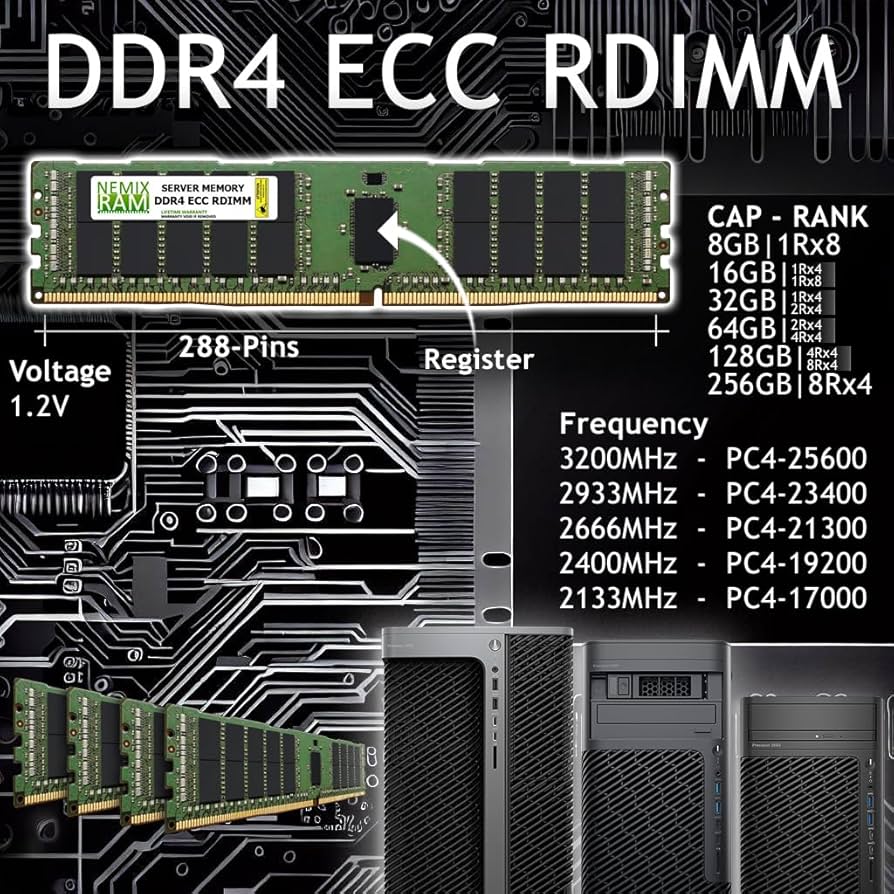 Amazon.co.jp: 64GB DDR4-3200 PC4-25600 2Rx4 RDIMM ECC Registered