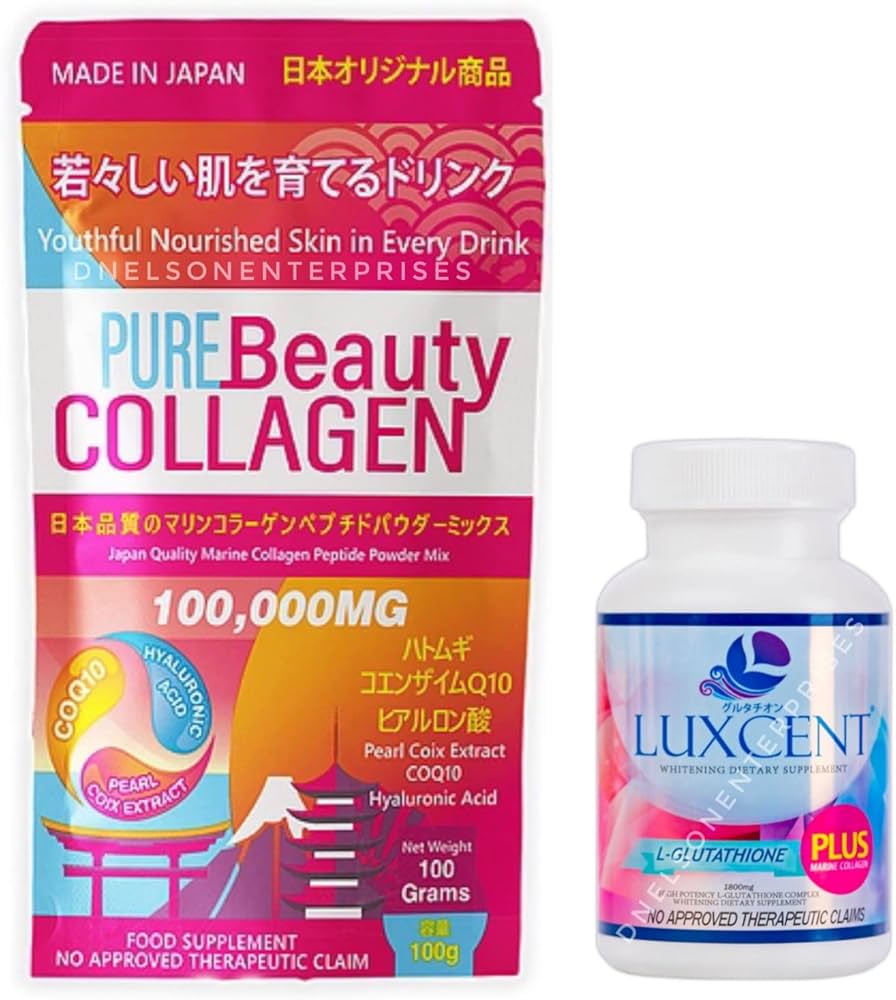 Amazon.com: Pure Beauty Collagen & Luxcent Glutathione Caps Duo