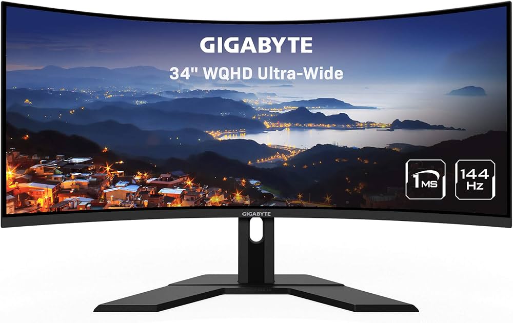 Amazon.co.jp: GIGABYTE G34WQC 34インチ 144Hz ウルトラワイド湾曲
