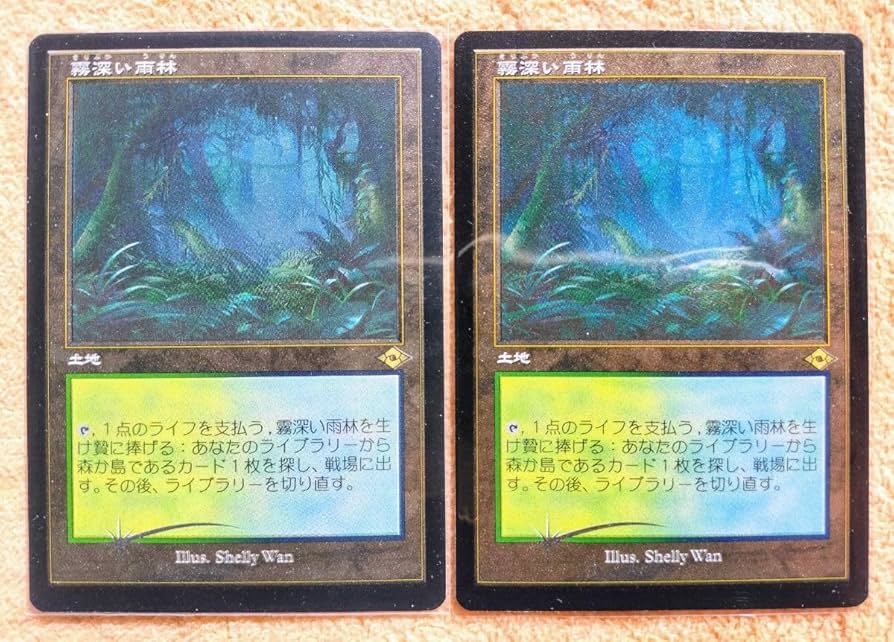 MTG 日本語版 霧深い雨林 旧枠 エッチングFOIL 4枚セット MTG 日本