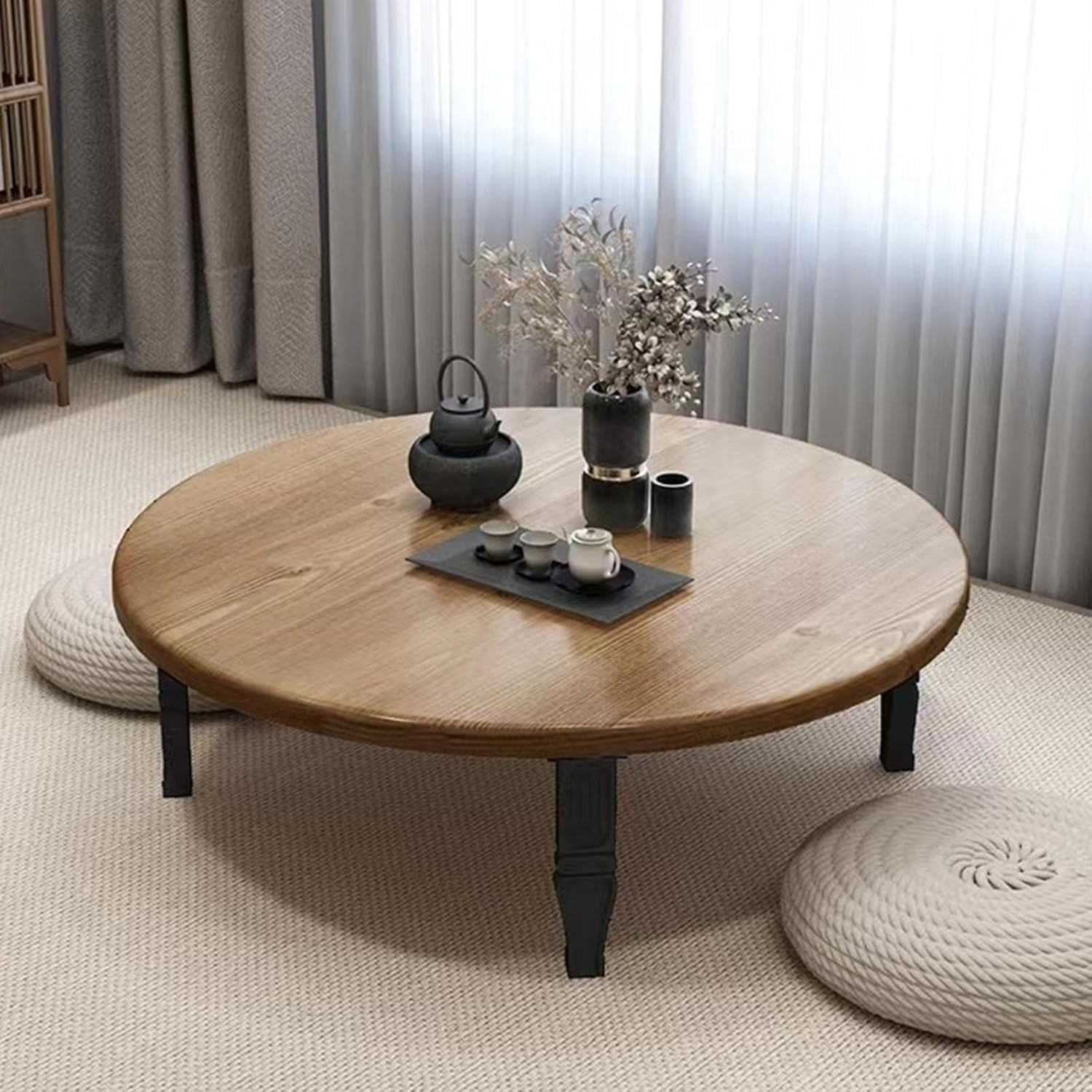 アンティーク】ハンドメイド ちゃぶ台 円卓 ローテーブル センターテーブル