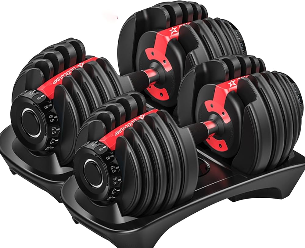 Amazon | GOGOJUMP 調節可能ダンベル24kg×2個セット + インクライン