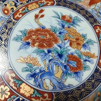 Amazon.co.jp: 有田焼 丸五謹製 伊万里 花鳥 牡丹 孔雀 色絵 金襴手