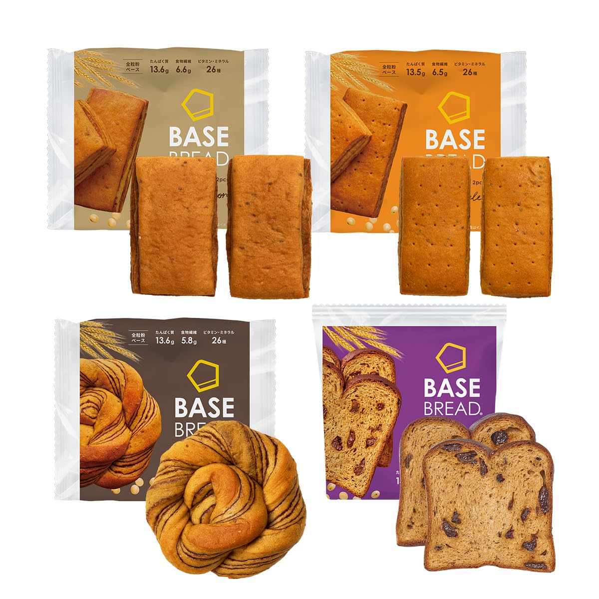 Amazon.co.jp: 【新生活応援セット】ベースブレッド 4種 40袋 パン