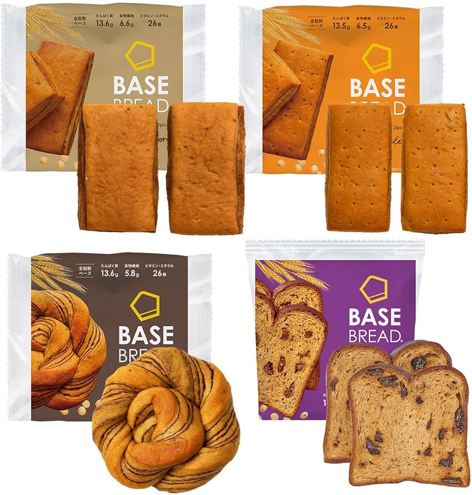 Amazon.co.jp: 【新生活応援セット】ベースブレッド 4種 40袋 パン