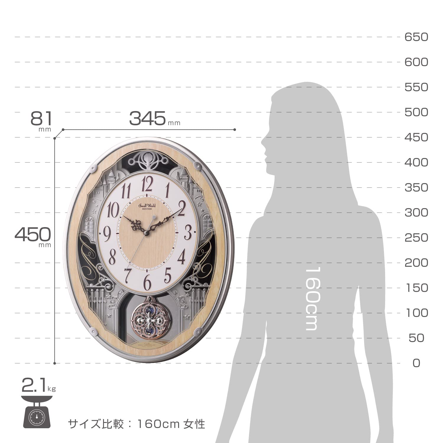 Amazon.co.jp: リズム(RHYTHM) 掛け時計 電波時計 アナログ 30曲