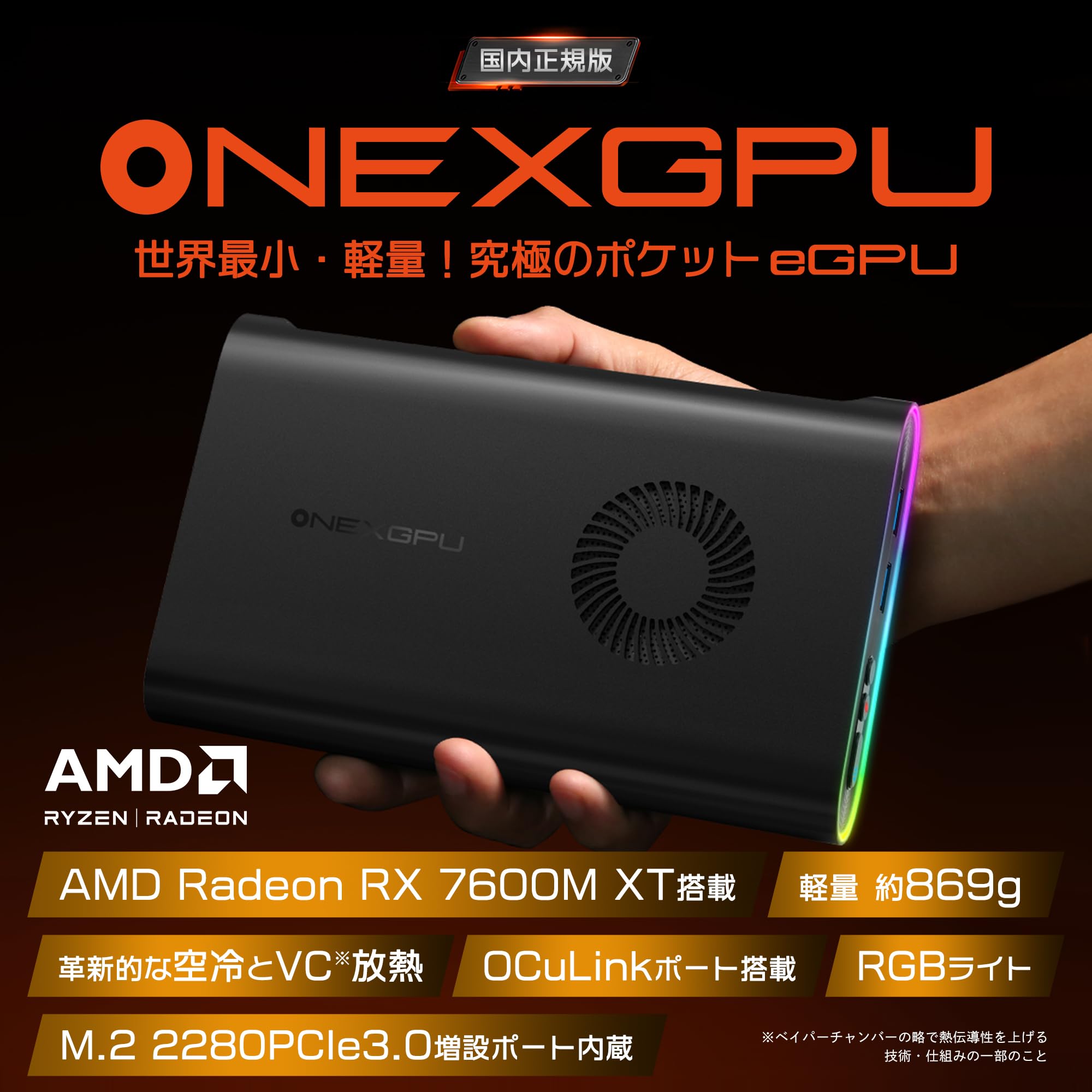 Amazon | ONEXGPU ポータブルeGPU 国内正規版（AMD Radeon X7600/8GB