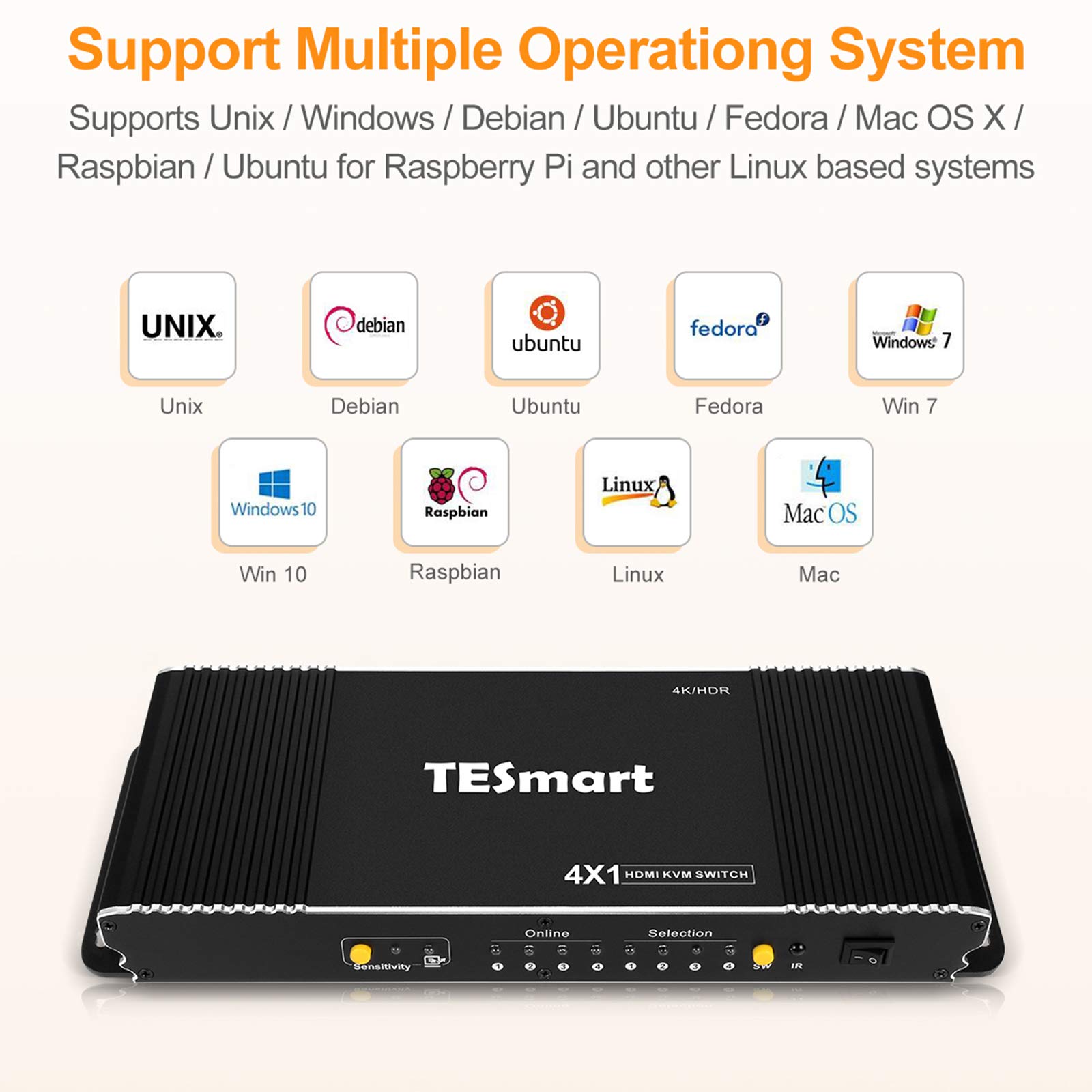 Amazon.co.jp: TESmart KVMスイッチ HDMI 4ポート KVMスイッチャー